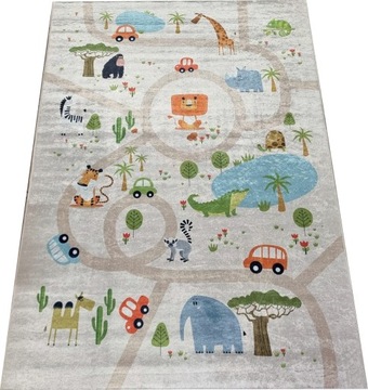 Dywan DIGITAL ULICA miasto 80x150 w ulice drogi auto w stylu boho safari