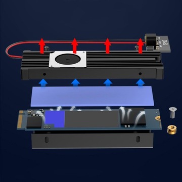 Твердотельный жесткий диск Твердотельный накопитель M.2 NVME NGFF Радиатор охлаждения