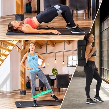 Коврик для упражнений Fitness Yoga Crossfit Pilates Tunturi Centuri NBR, черный