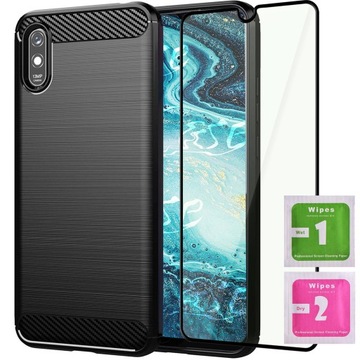 ЧЕХОЛ ДЛЯ XIAOMI REDMI 9A ARMOR CARBON CASE + 5D СТЕКЛО