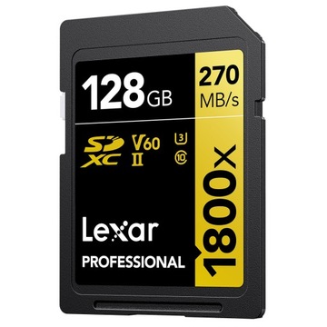 2 карты памяти Lexar SDXC 128 ГБ 1800x UHS-II V60