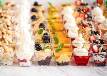 Чашки Контейнеры для десертов Квадратные чашки 24 pcs Назначение Десертный сладкий стол