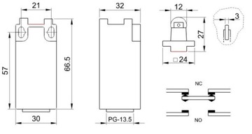 Łącznik krańcowy VP102 z głowicą pionową z rolką Tracon