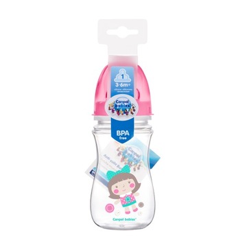 CANPOL ШИРОКАЯ АНТИКОЛИКОВАЯ БУТЫЛКА 240мл TOYS +3м