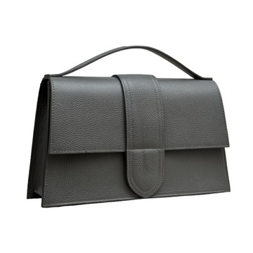 Сумка-сундук из натуральной кожи Grace Maxi Graphite