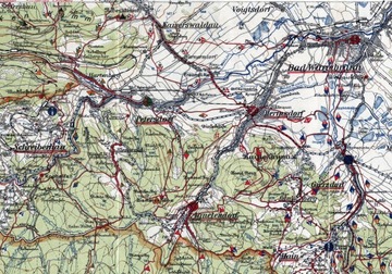 Старая туристическая карта гор Крконоше 1940 г. - 70х50 - Винклер