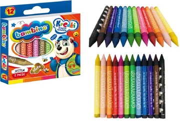 СВЕЧА BAMBINO 12 ЦВЕТОВ ВОСКОВАЯ ЦВЕТНАЯ