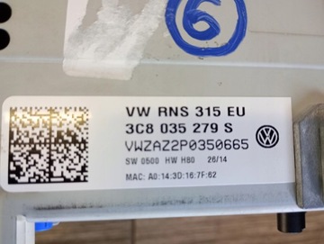 фото thumb №14, Радіо cd навігація vw passat tiguan golf touran 3c8035279c rns 315 + код