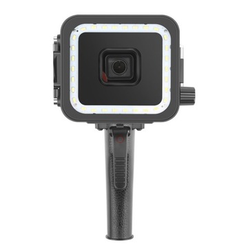 Водонепроницаемый чехол со светодиодной лампой для GoPro 5 6 7 Red Micro USB Filter