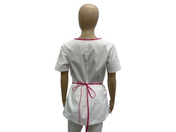 Bluza medyczna - kosmetyczna biała z różowym