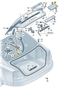 фото thumb №1, Амортизатор газовий кришки задньої audi a8 d4 aso оригінал новий 4h0827551b