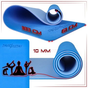 MATA GIMNASTYCZNA TRENINGOWA DO ĆWICZEŃ JOGI FITNESS UCHWYT GRUBA TPE 1CM