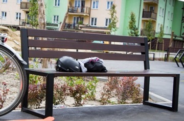 Solidna Drewniana Ławka Ogrodowa Parkowa Stalowa