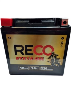 АККУМУЛЯТОР RECO RTX14-GEL YTX14-BS YTX14H-BS TX14H GYZ16H 12V 14AH 220A