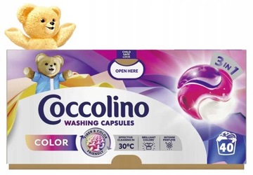 Капсулы Coccolino Color 3в1 для стирки цветных тканей, 40 стирок