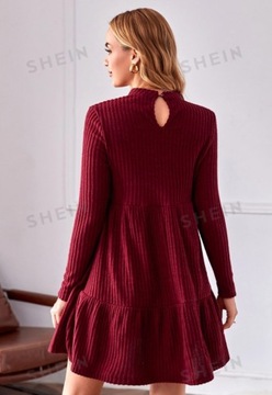 ТРИКОТАЖНОЕ ПЛАТЬЕ ДЛЯ беременной SHEIN, бордовый, 36 юаней