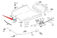 фото thumb №12, Засувка замок капот mercedes ml gle slc gt w190 w192 glk cls a2048800064