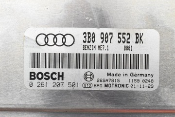 фото thumb №7, Блок керування комп'ютер двигуна 3b0907552bk 0261207501 audi a6 c5 2.4 v6 170 km