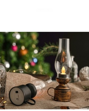 ELEKTRONICZNA LAMPA NAFTOWA BEZPŁOMIENIOWY KLOSZ OLEJOWY LAMPKA NOCNA