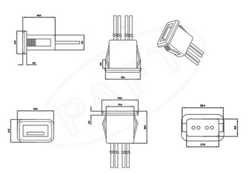 Панель USB 2.0, черный 4-контактный разъем