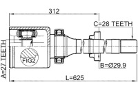 фото thumb №3, Шарнир полуось внутренний правый land rover freelander ii 2006-2014