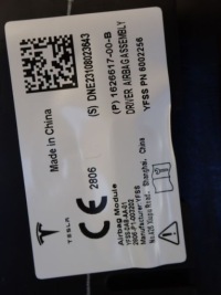 фото thumb №6, Tesla y подушка безопасности подушка водителя 1626617-00-b