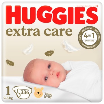 Подгузники HUGGIES Extra Care размер 1 (2-5кг) 336 шт