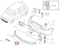 фото thumb №1, Fiat idea спойлер бампера перед новый 735363041
