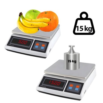 WAGA SKLEPOWA ELEKTRONICZNA DO 15KG KOMPAKTOWA PRECYZYJNA WYNIK W GRAMACH