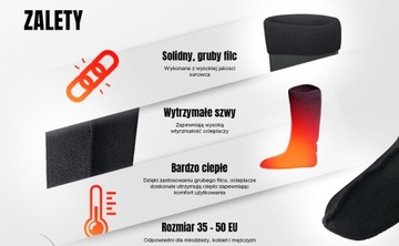 Ocieplacze do kaloszy 3Kamido czarne, ciepłe FILC r. 37/38