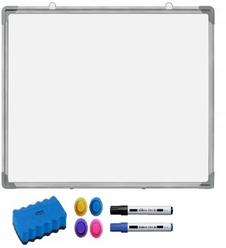 БОЛЬШАЯ МАГНИТНАЯ ДОСКА ДЛЯ СУХОГО СТИРАНИЯ 60X90 СМ, БЕЛАЯ