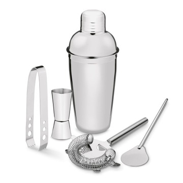 ZESTAW BARMAŃSKI DO DRINKÓW wiaderko na lód 1,3L SHAKER METALOWY 7el. Tadar