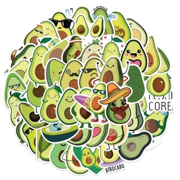 НАБОР ВОДОНЕПРОНИЦАЕМЫХ НАКЛЕЙКОВ AVOCADO MIX 50 шт.