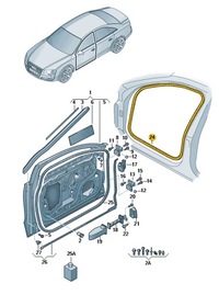 фото thumb №1, Прокладка двері перед внутрішня audi a8 d4 aso