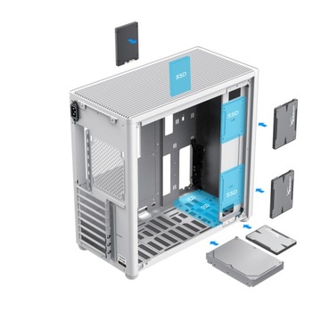 TOWER ATX MIDI USB 3.0 ПК КОРПУС ДЛЯ КОМПЬЮТЕРА ИГРОВОЕ ОКНО БЕЛЫЙ