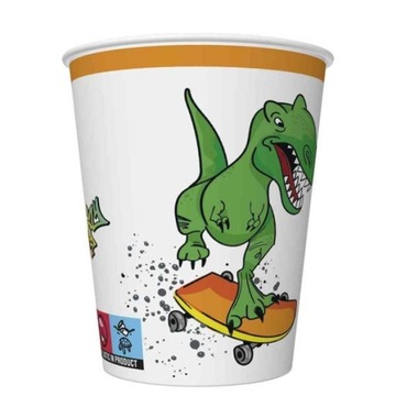 КРУЖКИ, БУМАЖНЫЕ Стаканчики, Crazy Dino, Crazy Dinosaur, 250мл, 8 шт.