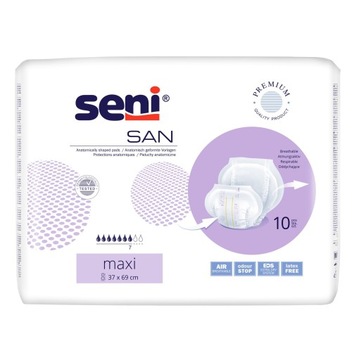 PIELUCHY ANATOMICZNE SENI SAN MAXI 10SZT. CHŁONNE WKŁADY