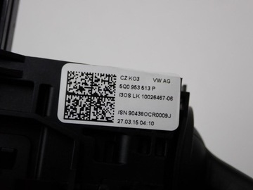 фото thumb №8, Рулевой/подрулевой переключатель лента комбинированный 5q0953507aa vw golf 7 vii gti 15r