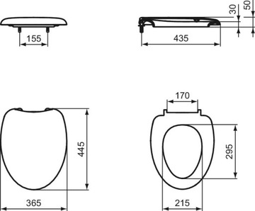 Идеальное сиденье для унитаза NOWELLA J102500 36,5x44,5 см белое FG6-211