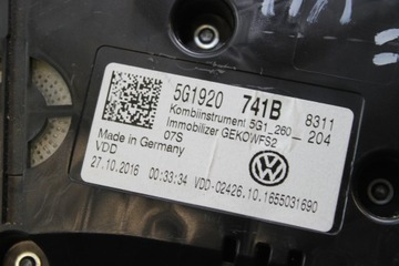 фото thumb №9, Спідометр  прилади європа 5g1920741b рестайлінг vw golf vii 7 1.6 tdi 17r