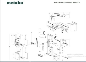 Регулировка высоты Metabo BAS 318 WNB