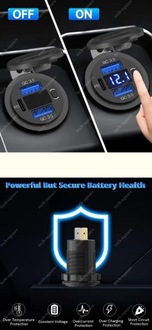 фото thumb №12, Роз'єм заряджання usb 2x qc3.0 36w + pd 55w 12-24v woltomierz