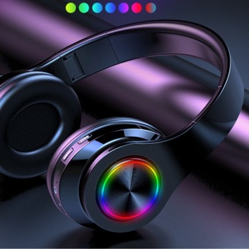 БЕСПРОВОДНЫЕ НАКЛОННЫЕ НАУШНИКИ BLUETOOTH MP3 MSD КАРТА МИКРОФОН ЦВЕТА RGB