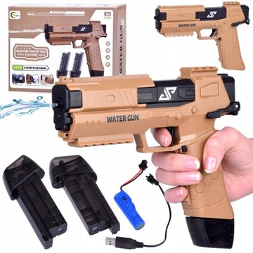 АВТОМАТИЧЕСКИЙ ЭЛЕКТРИЧЕСКИЙ ВОДЯНОЙ ПИСТОЛЕТ GLOCK С ДВУМЯ МАГАЗИНАМИ