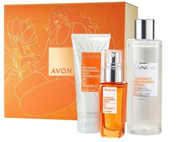 AVON Zestaw upominkowy ANEW witamina C Mikrodermabrazja tonik serum twarzy