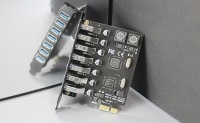 GLOTRENDS 7-портовая адаптерная плата USB-A 3.0 5 Гбит/с PCIe