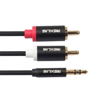 3x Kabel Audio Stereo Przewód 3.5mm Do 2 RCA Męski