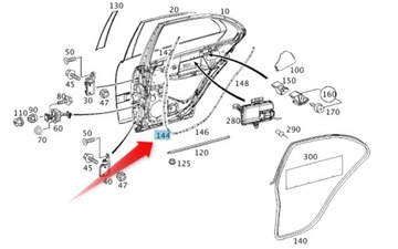 фото thumb №1, Кріплення прокладки двері w203 mercedes c клас tp