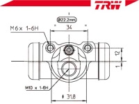 фото thumb №2, Trw цилиндрик тормозной задняя l/p nissan cabstar, p