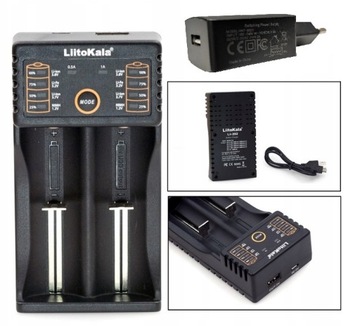 LiitoKala Lii-202 ŁADOWARKA OGNIW AKUMULATORÓW Li-Ion AAA 18650 + ADAPTER